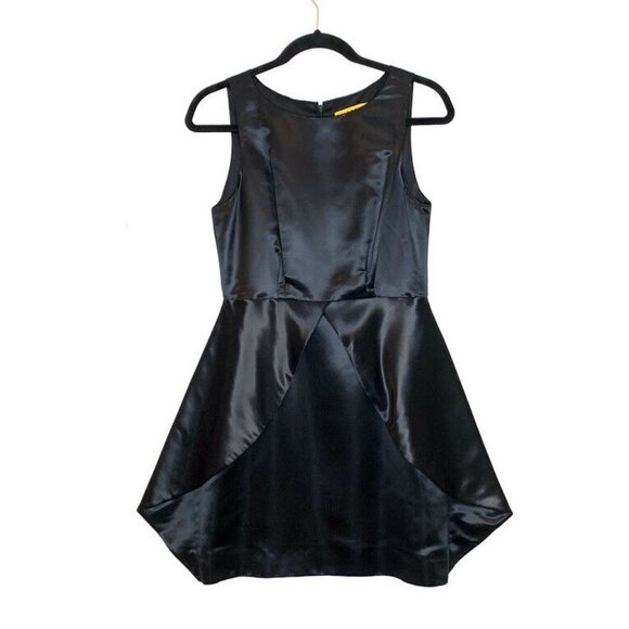 Alice + Olivia S Black Silk Fortune Cookie Dress - Picture 1 of 4